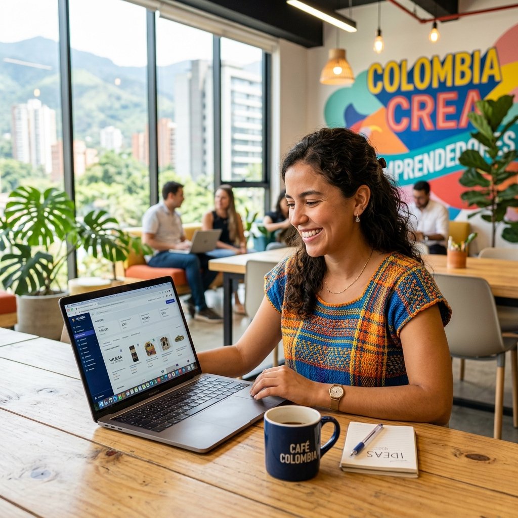 Empresaria aprendiendo en la plataforma
